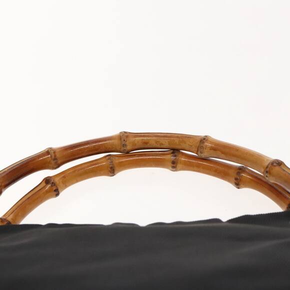 GUCCI Bamboo Hand Bag Nylon Black Silver 000 2014 000 2014 - Picture 8 of 12